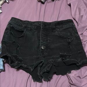 Rue21 Black Distressed Jean Shorts